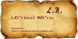 Lőrinczi Móric névjegykártya